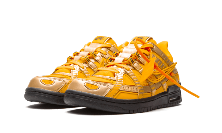 Overkicks - Nike Air Rubber Dunk Off-White University Gold (CU6015-700) - vista trasera