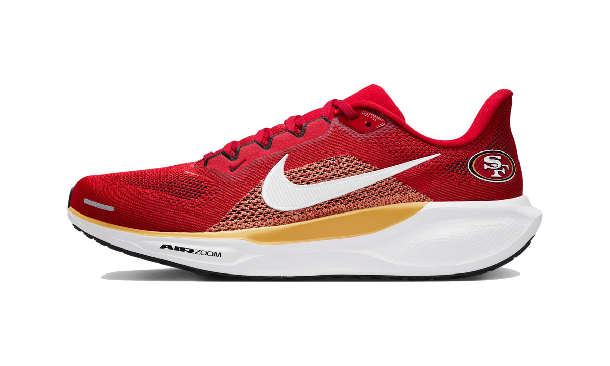 Overkicks - Nike Air Zoom Pegasus 41 San Francisco 49ers (2025) (IB3186-600) - vista lateral