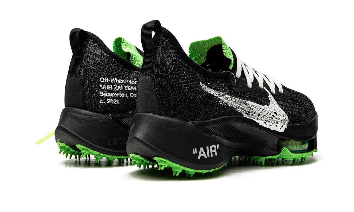 Overkicks - Nike Air Zoom Tempo Next% Flyknit Off-White Black Scream Green (CV0697-001) - par completo