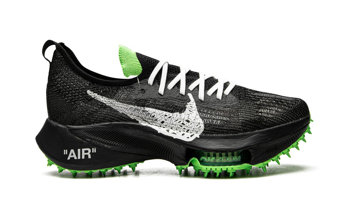 Overkicks - Nike Air Zoom Tempo Next% Flyknit Off-White Black Scream Green (CV0697-001) - vista superior