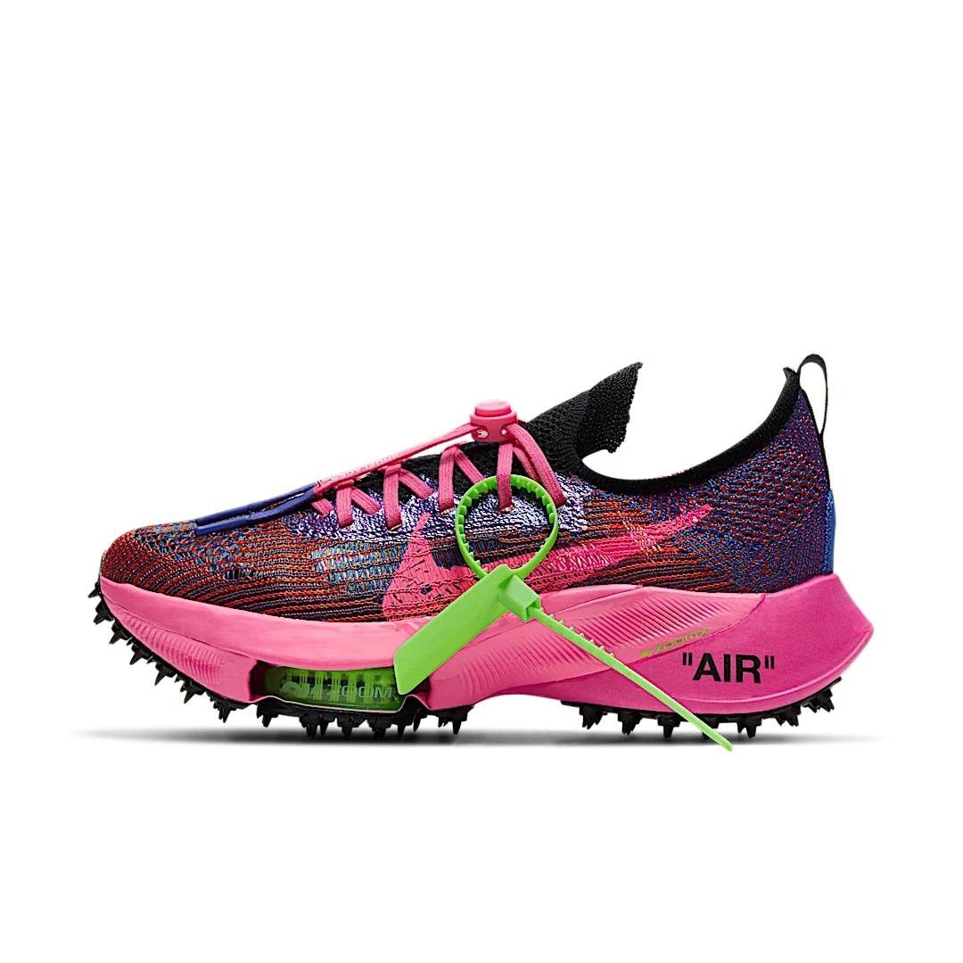 Overkicks - Nike Air Zoom Tempo Next% Flyknit Off-White Racer Blue Pink Glow (CV0697-400) - vista lateral