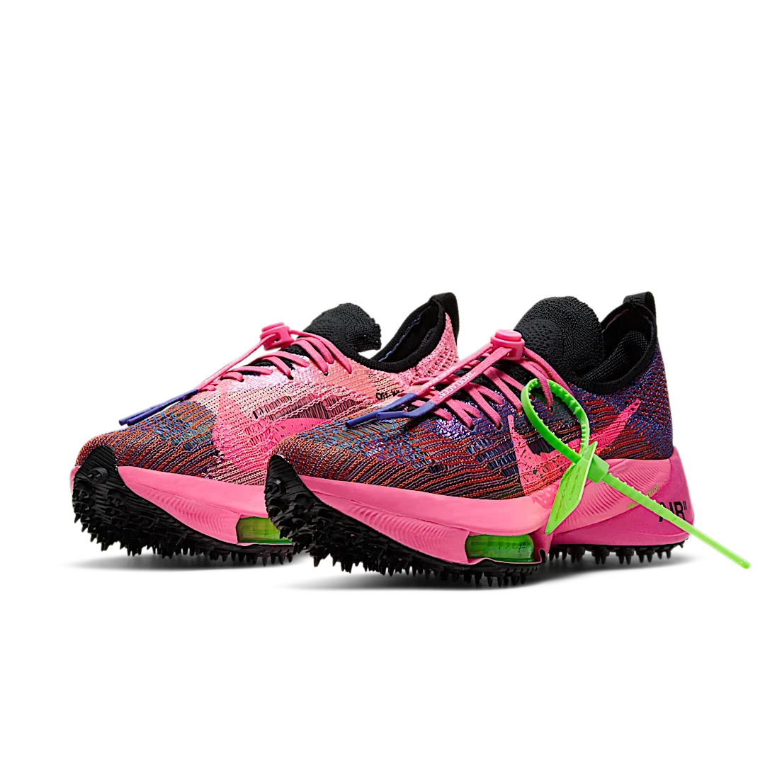 Overkicks - Nike Air Zoom Tempo Next% Flyknit Off-White Racer Blue Pink Glow (CV0697-400) - vista trasera