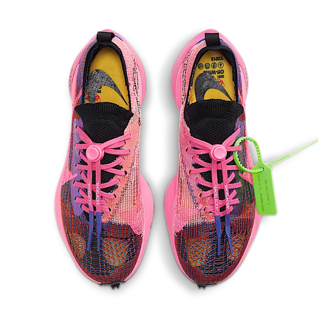 Overkicks - Nike Air Zoom Tempo Next% Flyknit Off-White Racer Blue Pink Glow (CV0697-400) - par completo