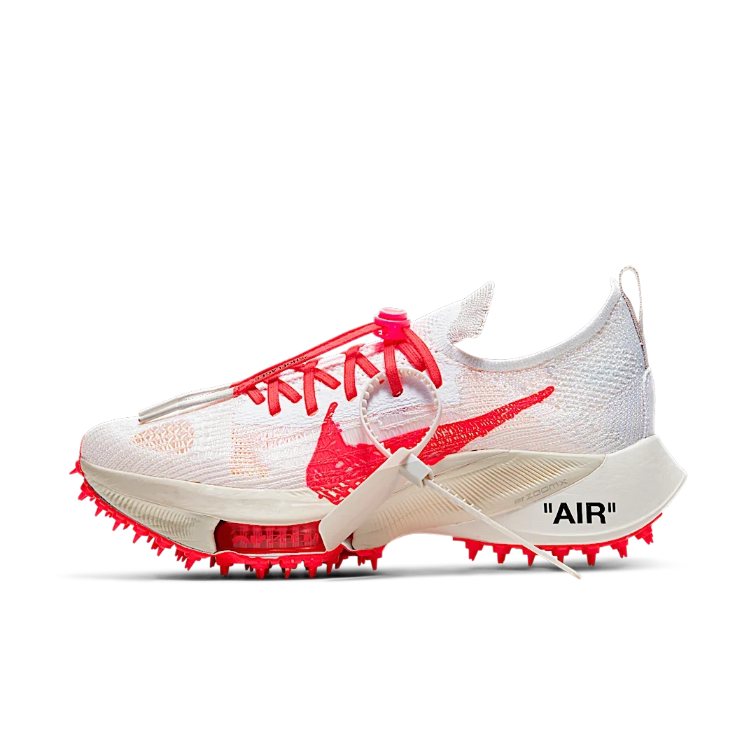Overkicks - Nike Air Zoom Tempo Next% Flyknit Off White White Solar Red (CV0697-100) - vista lateral