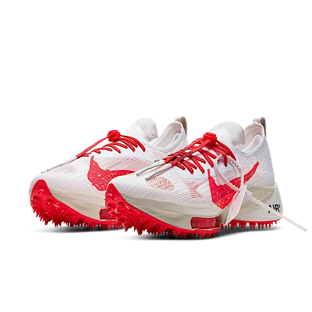 Overkicks - Nike Air Zoom Tempo Next% Flyknit Off White White Solar Red (CV0697-100) - vista trasera