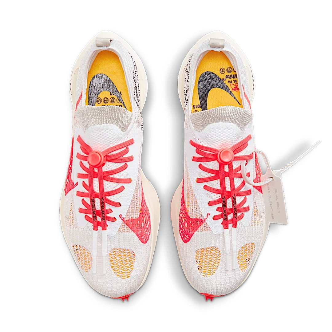 Overkicks - Nike Air Zoom Tempo Next% Flyknit Off White White Solar Red (CV0697-100) - par completo