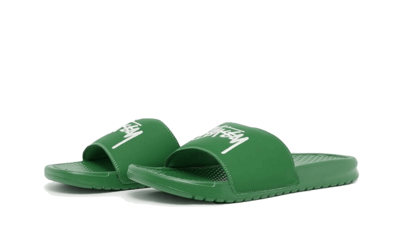 Overkicks - Nike Benassi Slide Stussy Pine Green Sail (DC5239-300) - vista trasera
