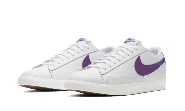 Overkicks - Nike Blazer Low Leather White Purple (CI6377-103) - vista trasera