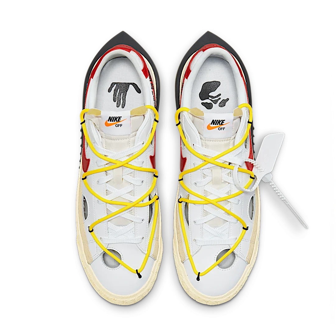 Overkicks - Nike Blazer Low Off-White University Red (DH7863-100) - par completo