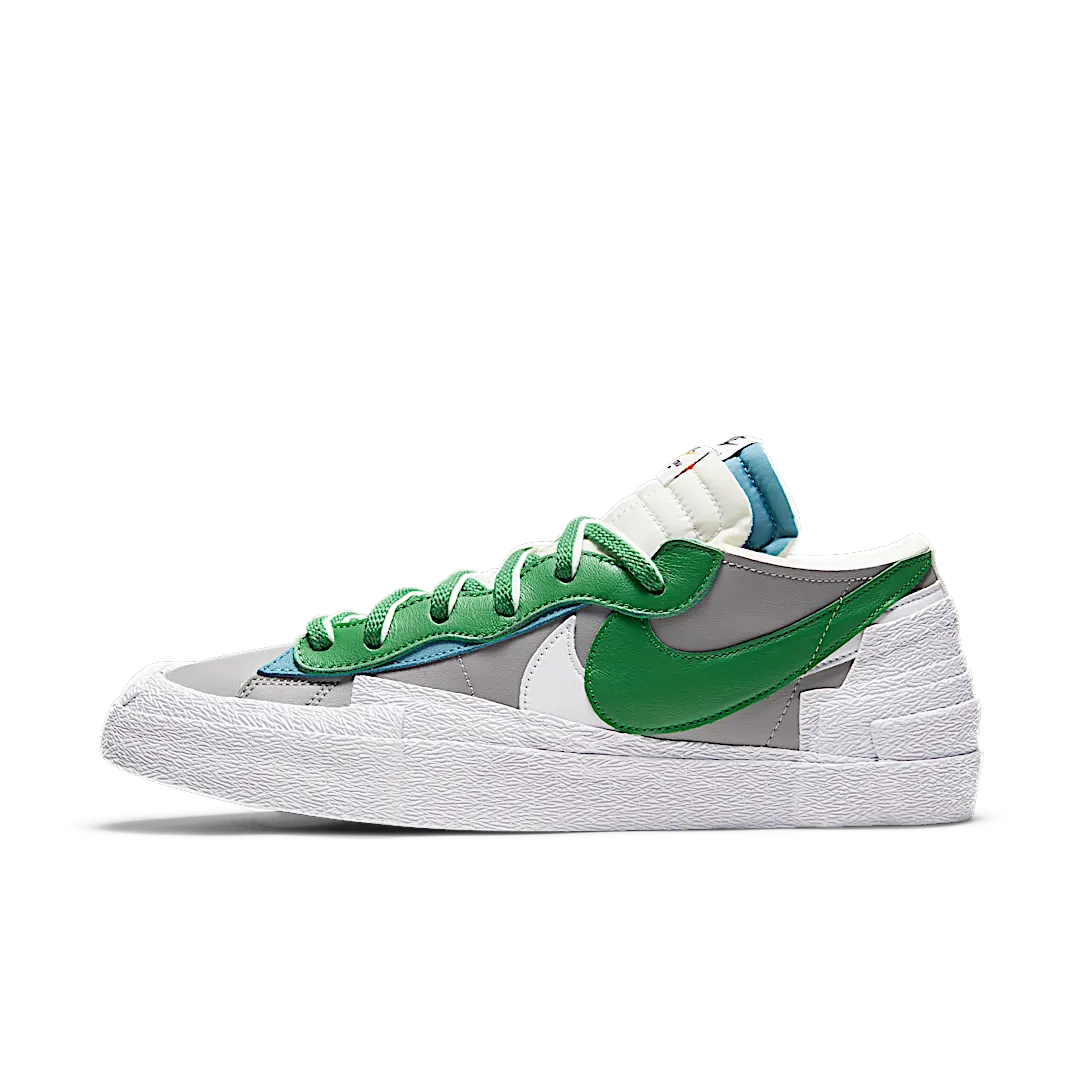 Overkicks - Nike Blazer Low sacai Medium Grey Classic Green (DD1877-001) - vista lateral