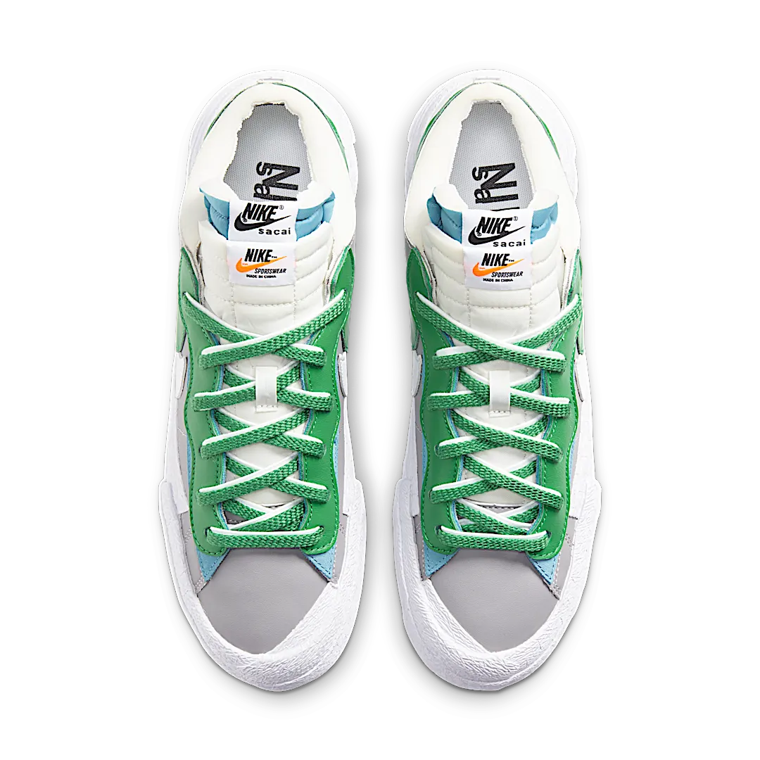 Overkicks - Nike Blazer Low sacai Medium Grey Classic Green (DD1877-001) - par completo
