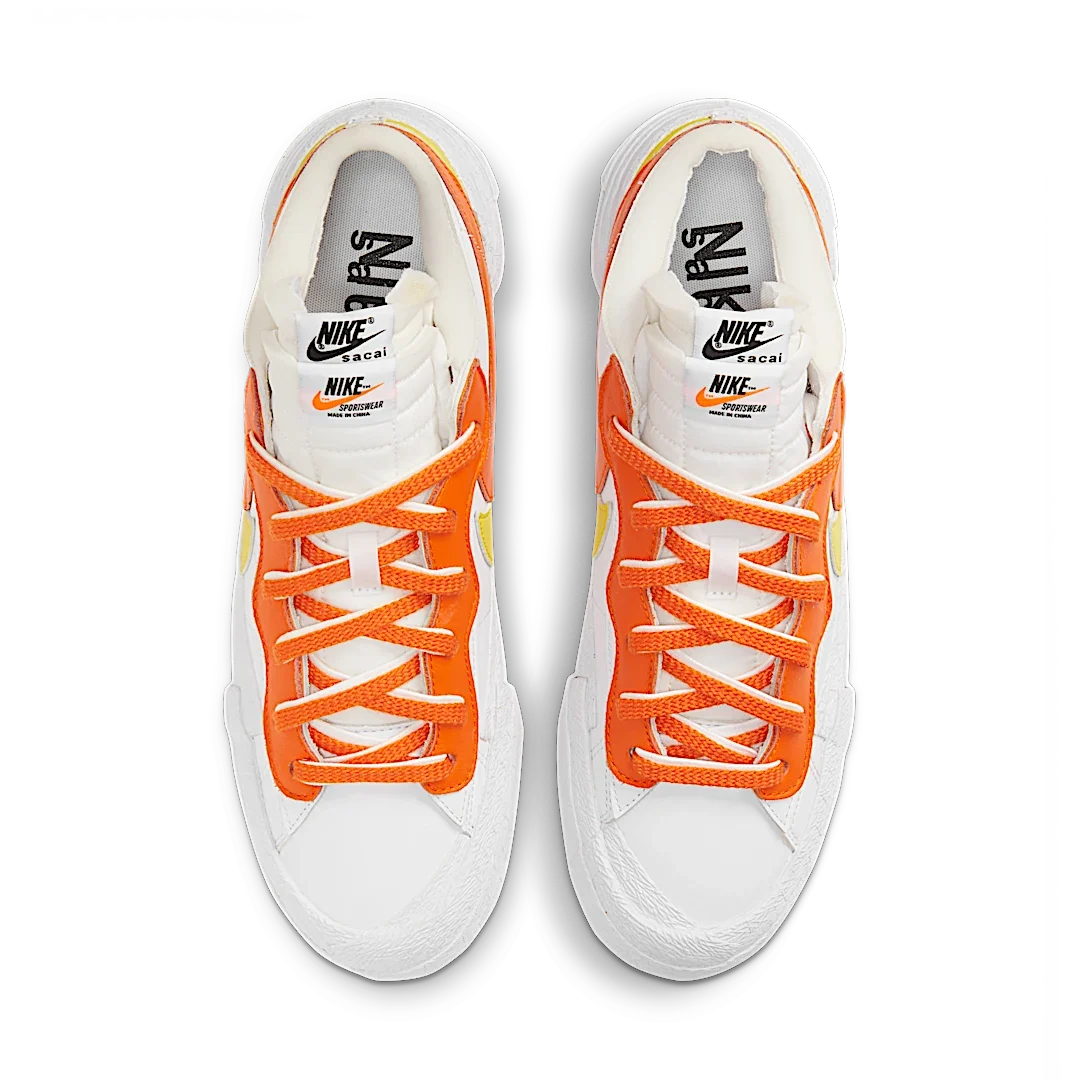 Overkicks - Nike Blazer Low sacai White Magma Orange (DD1877-100) - par completo