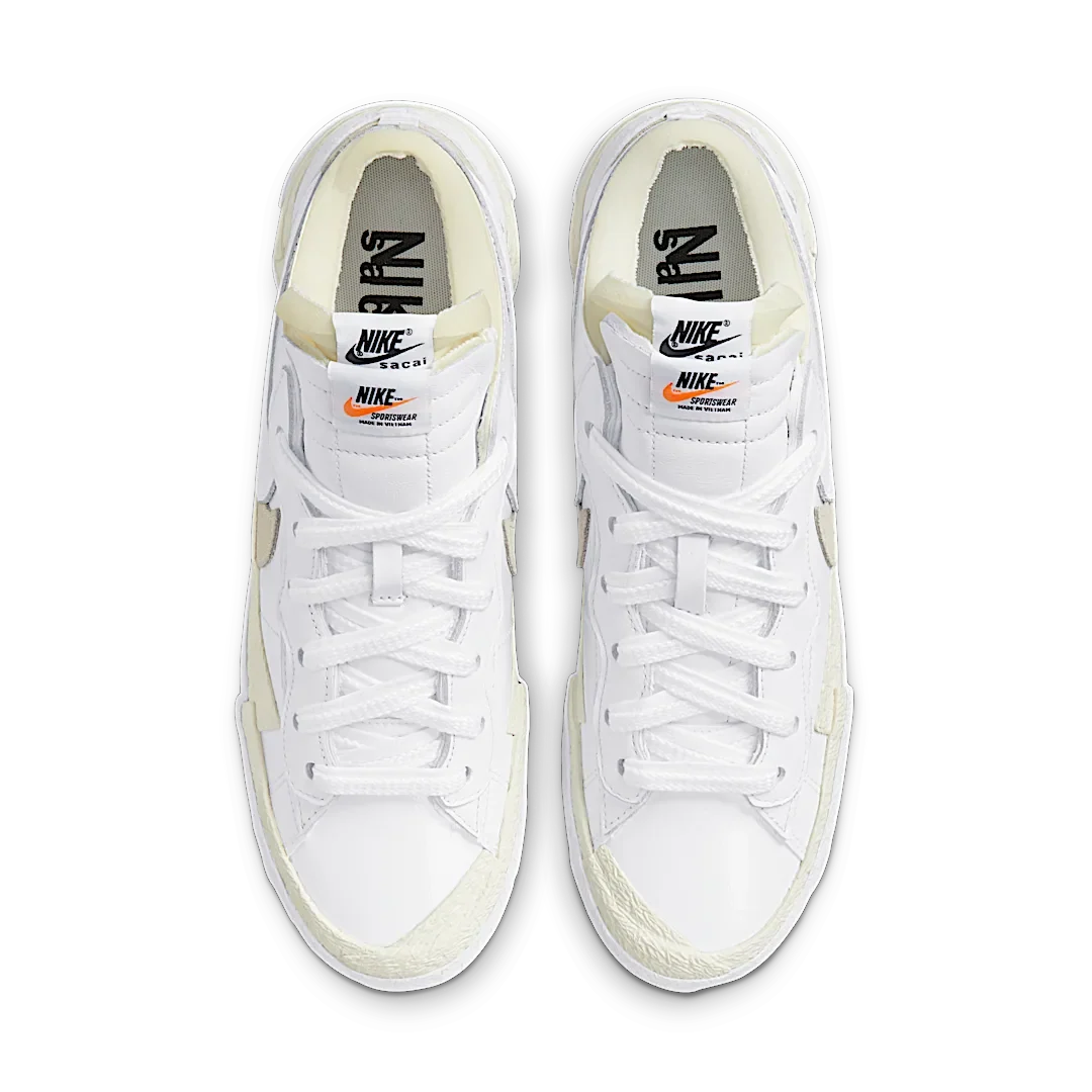 Overkicks - Nike Blazer Low sacai White Patent Leather (DM6443-100) - par completo