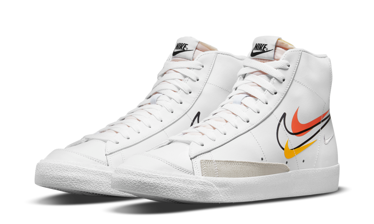 Overkicks - Nike Blazer Mid 77 Multi-Swoosh White (DN7996-100) - vista trasera