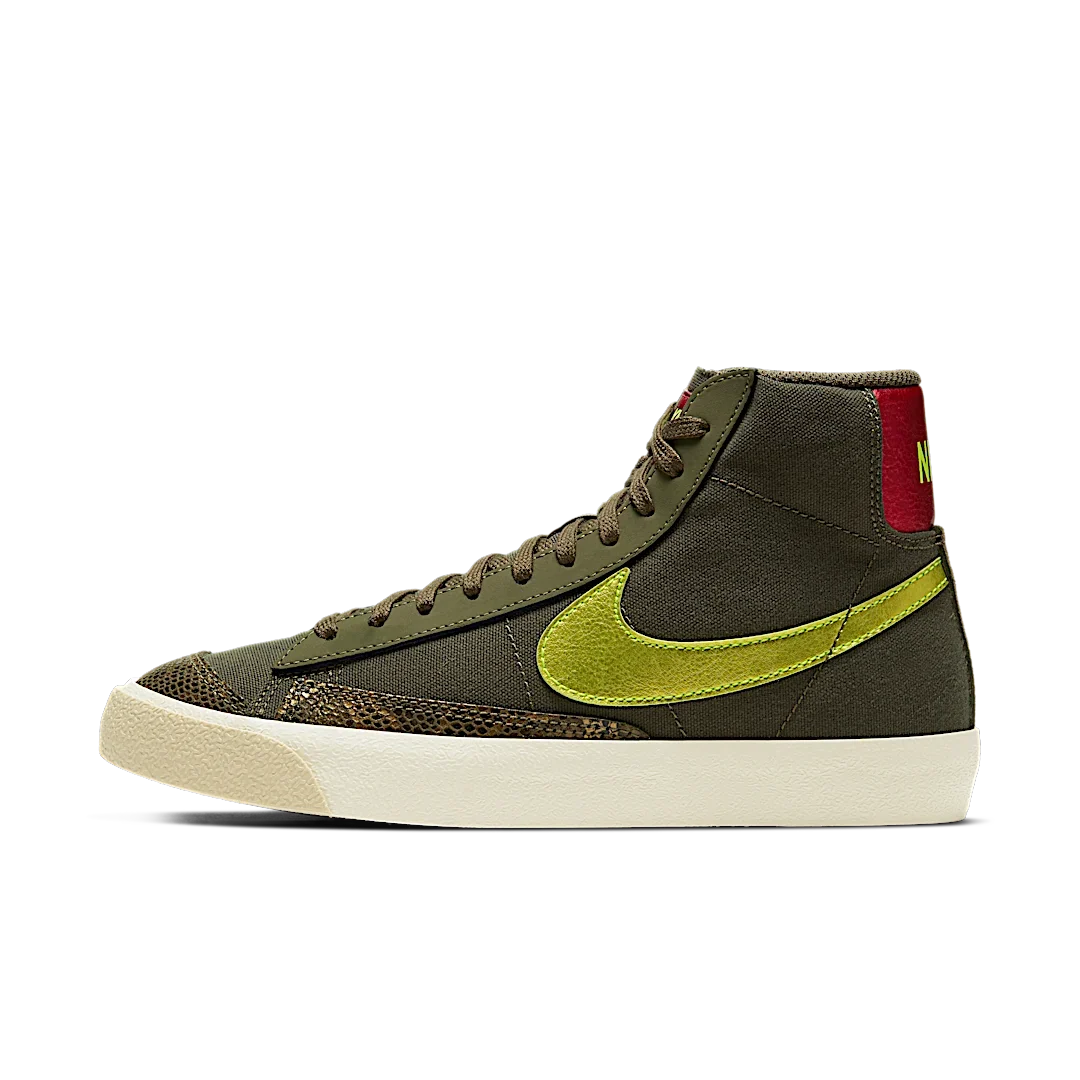 Overkicks - Nike Blazer Mid 77 Olive Snakeskin (Womens) (CZ0462-200) - vista lateral