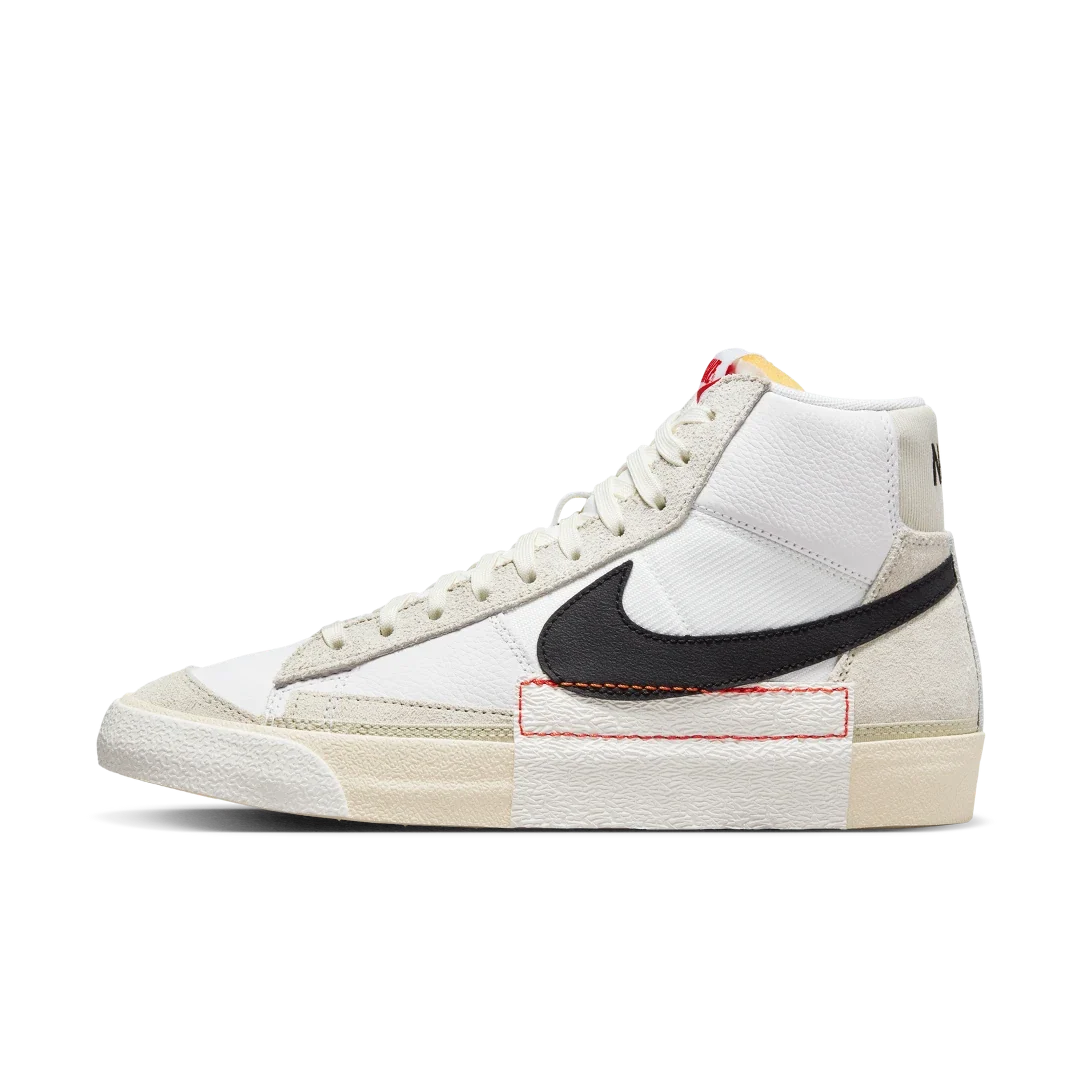 Overkicks - Nike Blazer Mid 77 Pro Club White Black Light Bone Summit White (DQ7673-100) - vista lateral