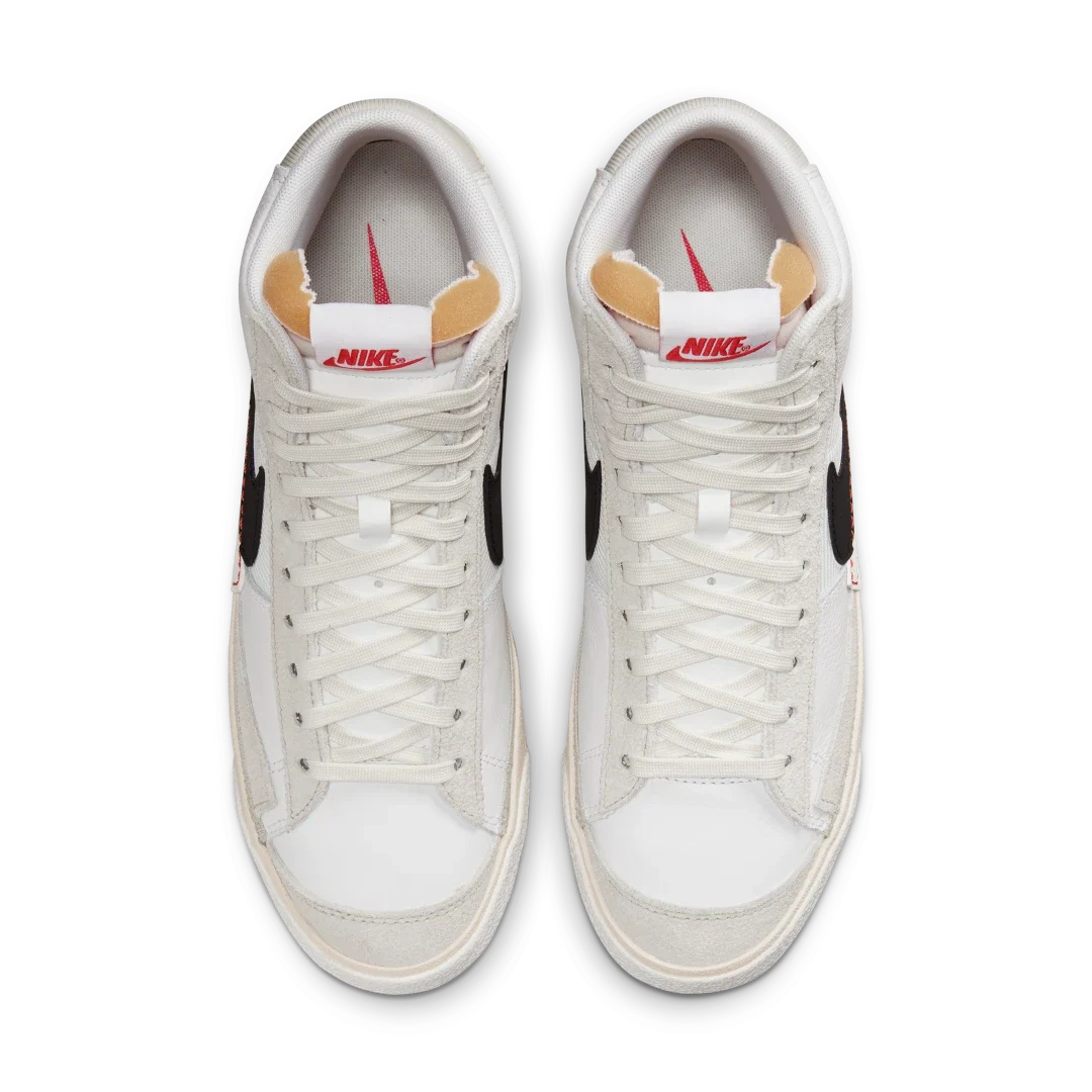 Overkicks - Nike Blazer Mid 77 Pro Club White Black Light Bone Summit White (DQ7673-100) - vista trasera