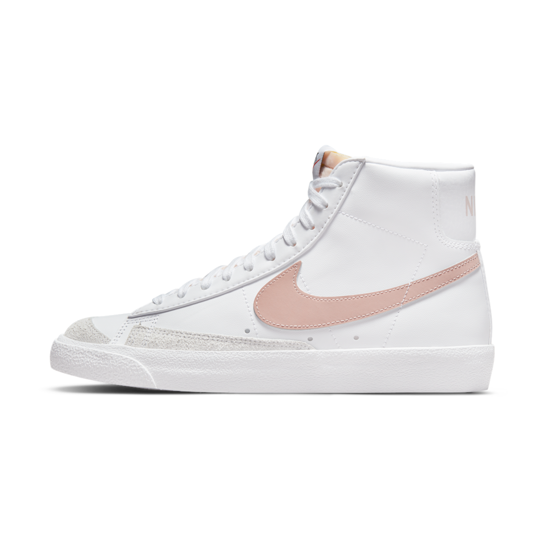 Overkicks - Nike Blazer Mid 77 Vintage Summit White Pink (Womens) (CZ1055-118) - vista lateral