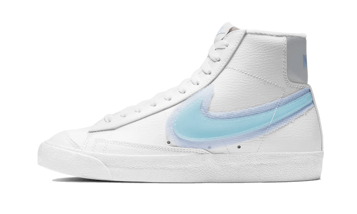Overkicks - Nike Blazer Mid 77 White Glacier Blue (Womens) (DD0502-102) - vista lateral