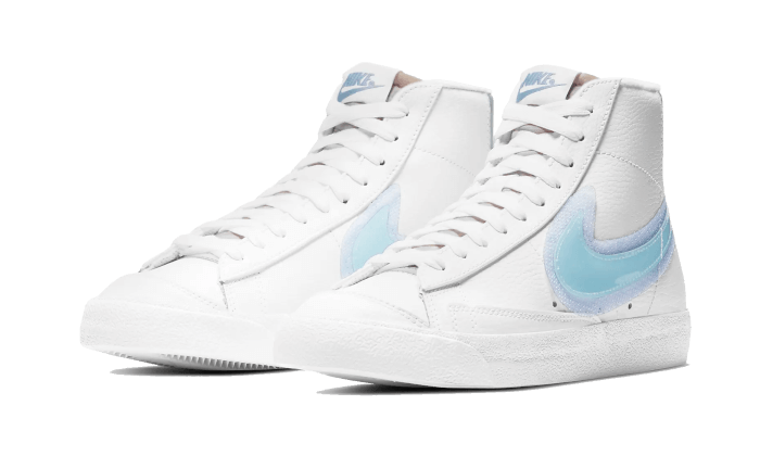 Overkicks - Nike Blazer Mid 77 White Glacier Blue (Womens) (DD0502-102) - vista trasera