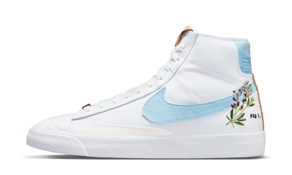 Overkicks - Nike Blazer Mid 77 White Indigo (CI1166-100) - vista lateral