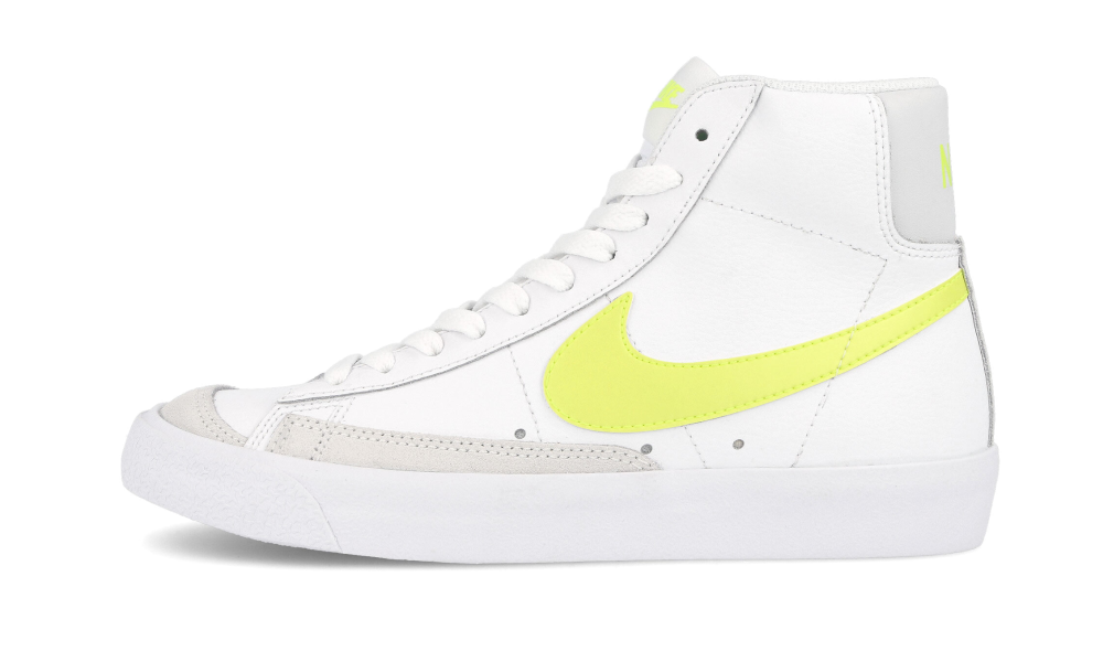 Overkicks - Nike Blazer Mid 77 White Lemon Venom (Womens) (CZ0362-100) - vista lateral
