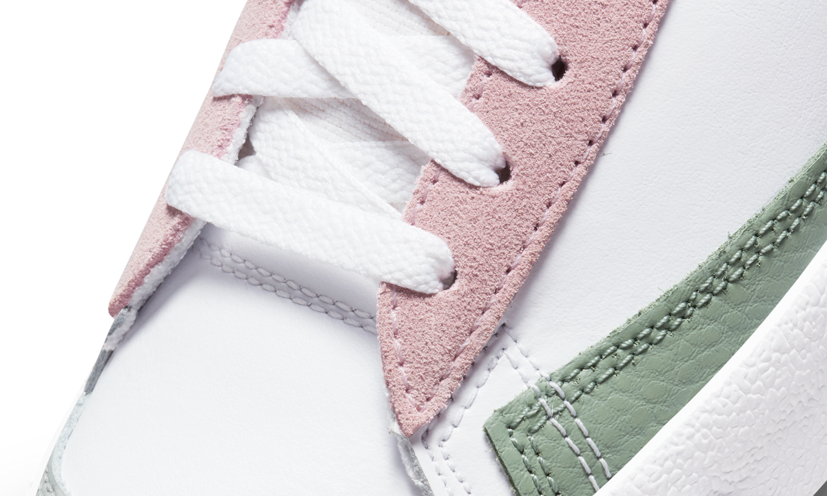 Overkicks - Nike Blazer Mid 77 White Pink Green Yellow (Womens) (DN5052-100) - detalle lateral interior