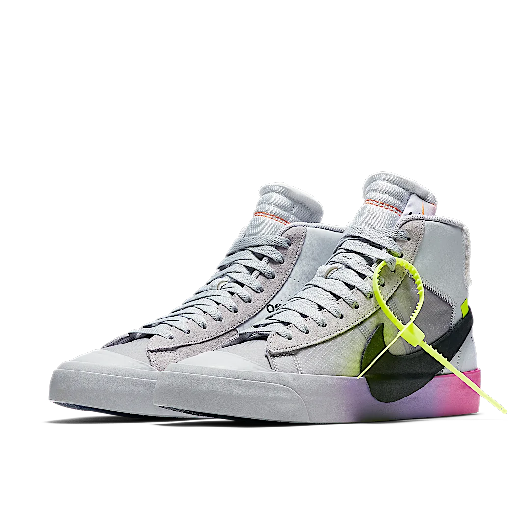 Overkicks - Nike Blazer Mid Off-White Wolf Grey Serena Queen (AA3832-002) - vista trasera