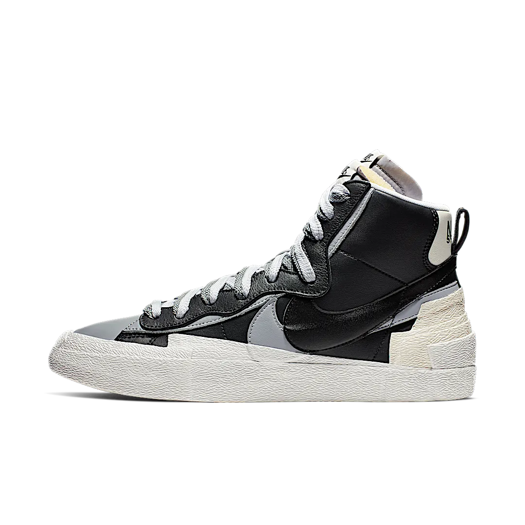 Overkicks - Nike Blazer Mid sacai Black Grey (BV0072-002) - vista lateral