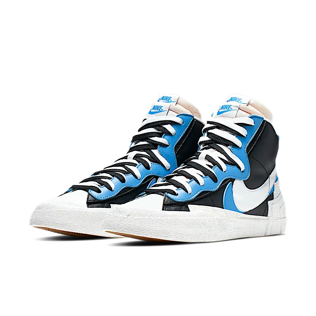Overkicks - Nike Blazer Mid sacai White Black Legend Blue (BV0072-001) - vista trasera