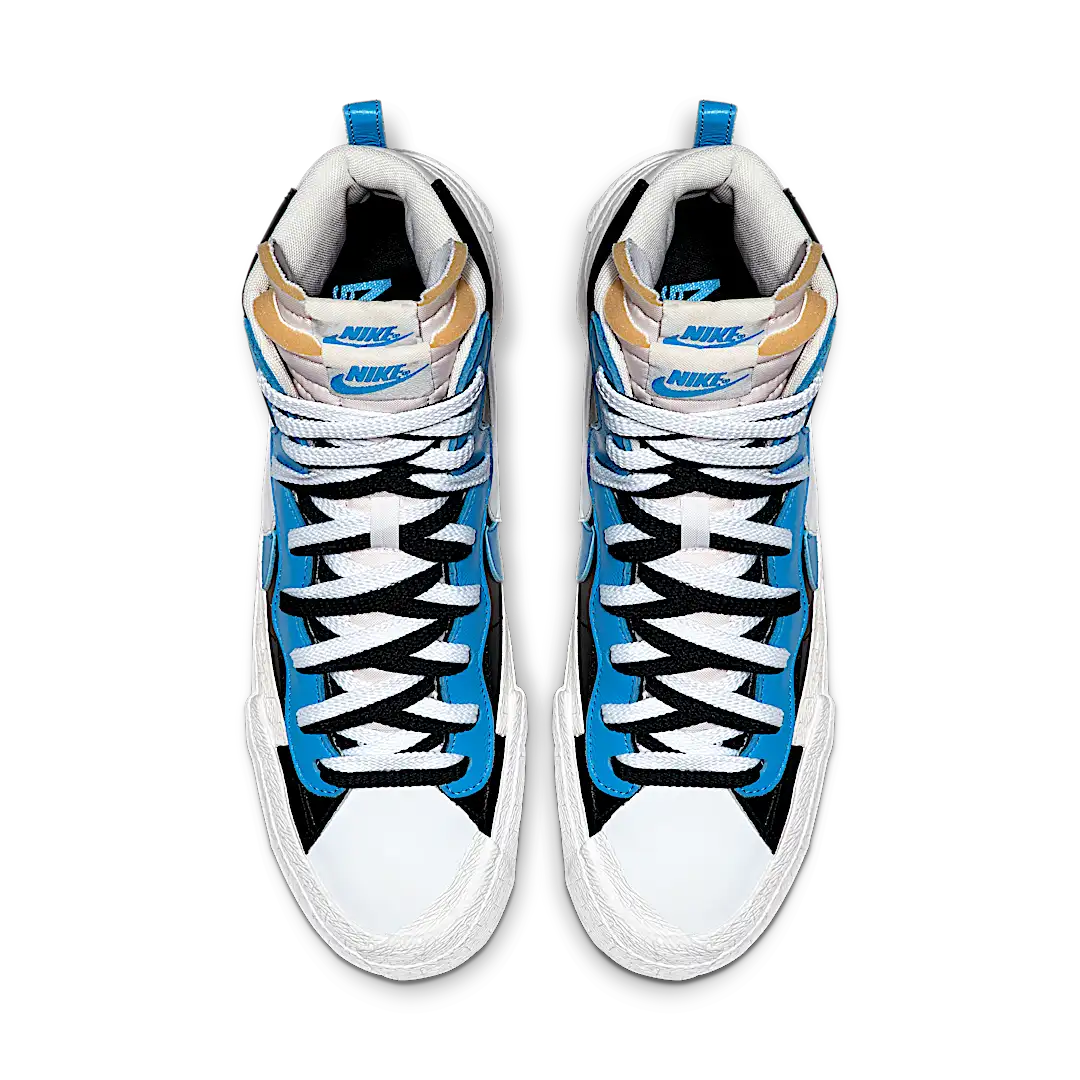 Overkicks - Nike Blazer Mid sacai White Black Legend Blue (BV0072-001) - par completo