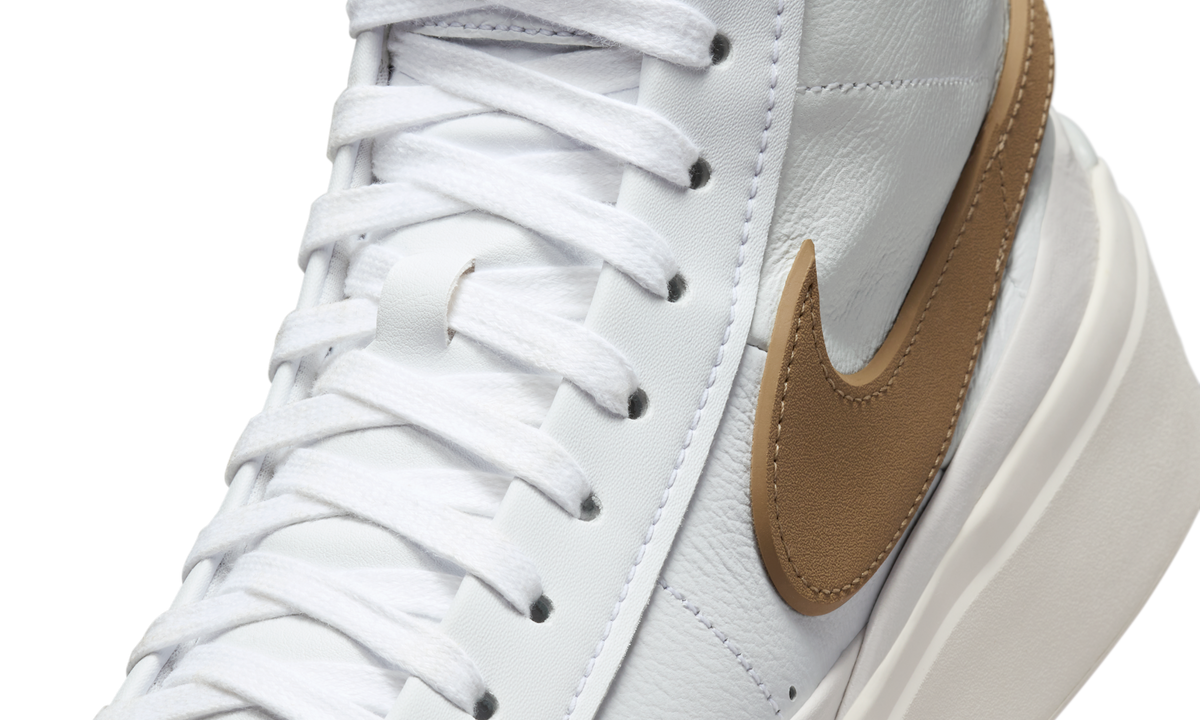 Overkicks - Nike Blazer Phantom Mid White Khaki (DX5800-102) - detalle lateral interior