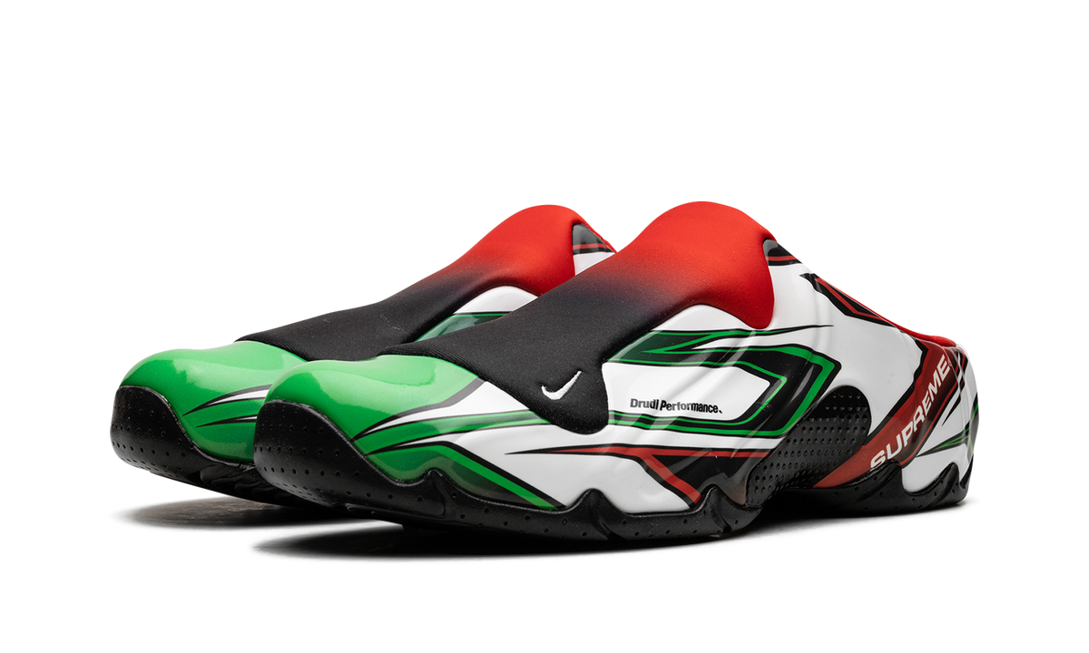 Overkicks - Nike Clogposite Supreme White Gym Red Green (FN0289-100) - vista trasera