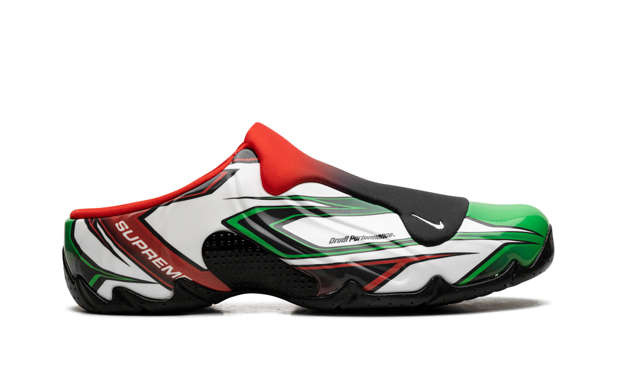 Overkicks - Nike Clogposite Supreme White Gym Red Green (FN0289-100) - detalle talon