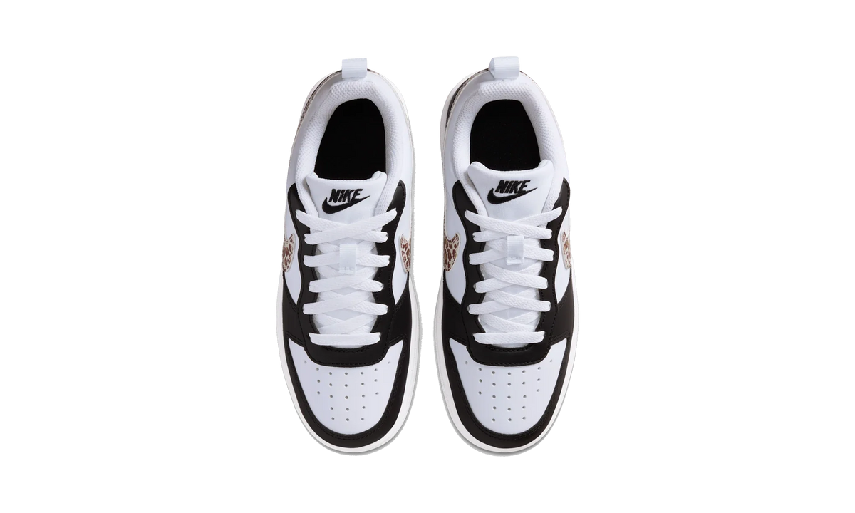 Overkicks - Nike Court Borough Low Black White Leopard Swoosh (GS) (IR0566-001) - imagen 5