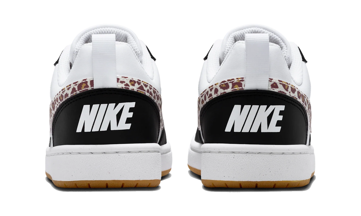 Overkicks - Nike Court Borough Low Black White Leopard Swoosh (GS) (IR0566-001) - imagen 6