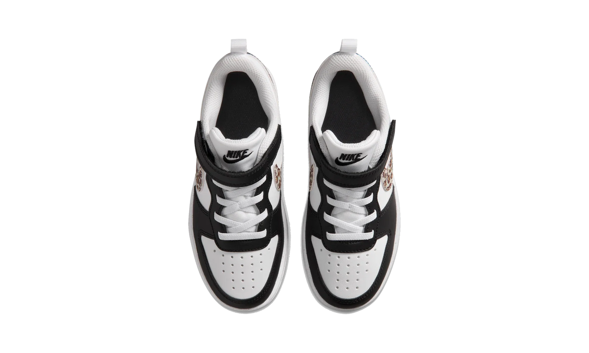 Overkicks - Nike Court Borough Low Black White Leopard Swoosh (PS) (IR0564-001) - imagen 5