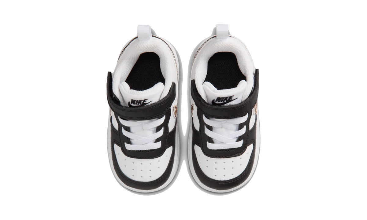 Overkicks - Nike Court Borough Low Black White Leopard Swoosh (TD) (IR0565-001) - imagen 5