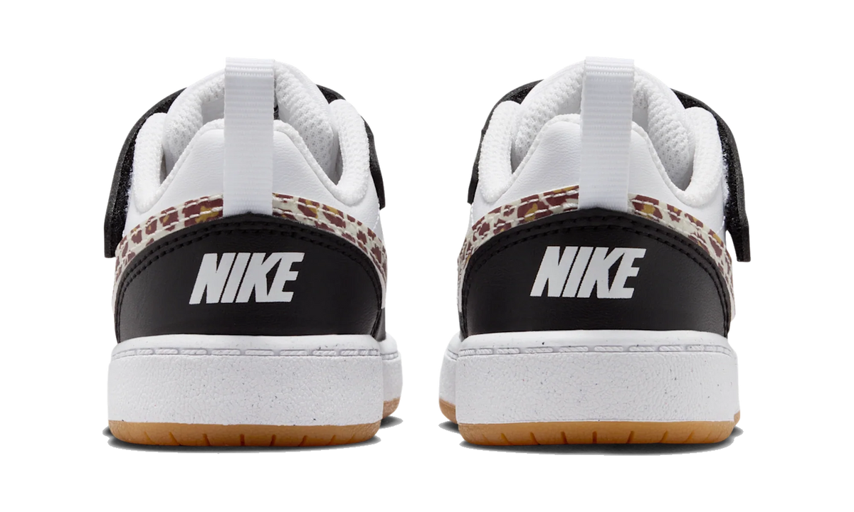 Overkicks - Nike Court Borough Low Black White Leopard Swoosh (TD) (IR0565-001) - imagen 6