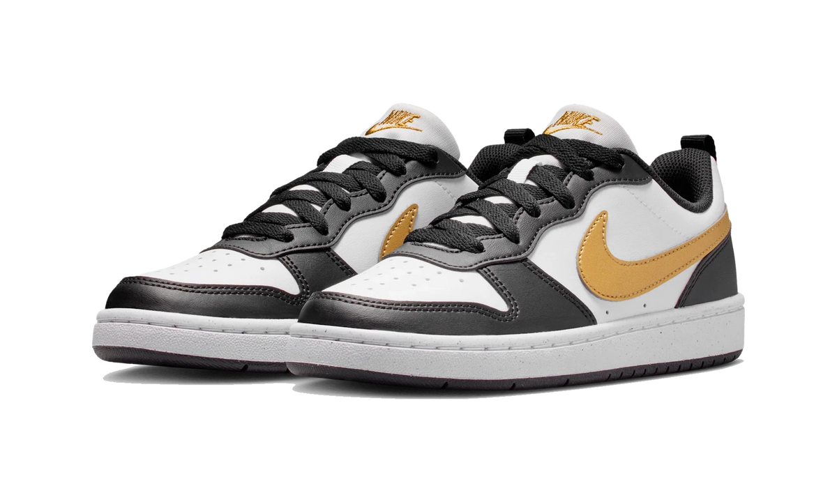 Overkicks - Nike Court Borough Low Recraft Black White Metallic Gold (GS) (DV5456-008) - imagen 2