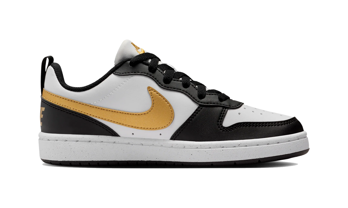 Overkicks - Nike Court Borough Low Recraft Black White Metallic Gold (GS) (DV5456-008) - imagen 4