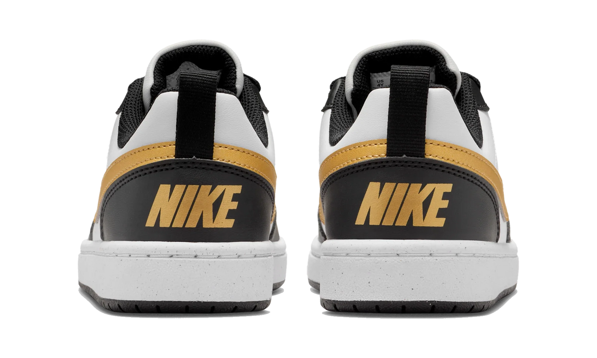 Overkicks - Nike Court Borough Low Recraft Black White Metallic Gold (GS) (DV5456-008) - imagen 6