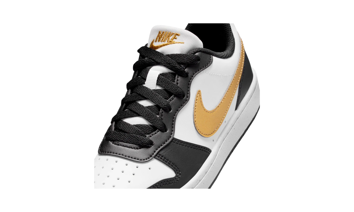 Overkicks - Nike Court Borough Low Recraft Black White Metallic Gold (GS) (DV5456-008) - imagen 7