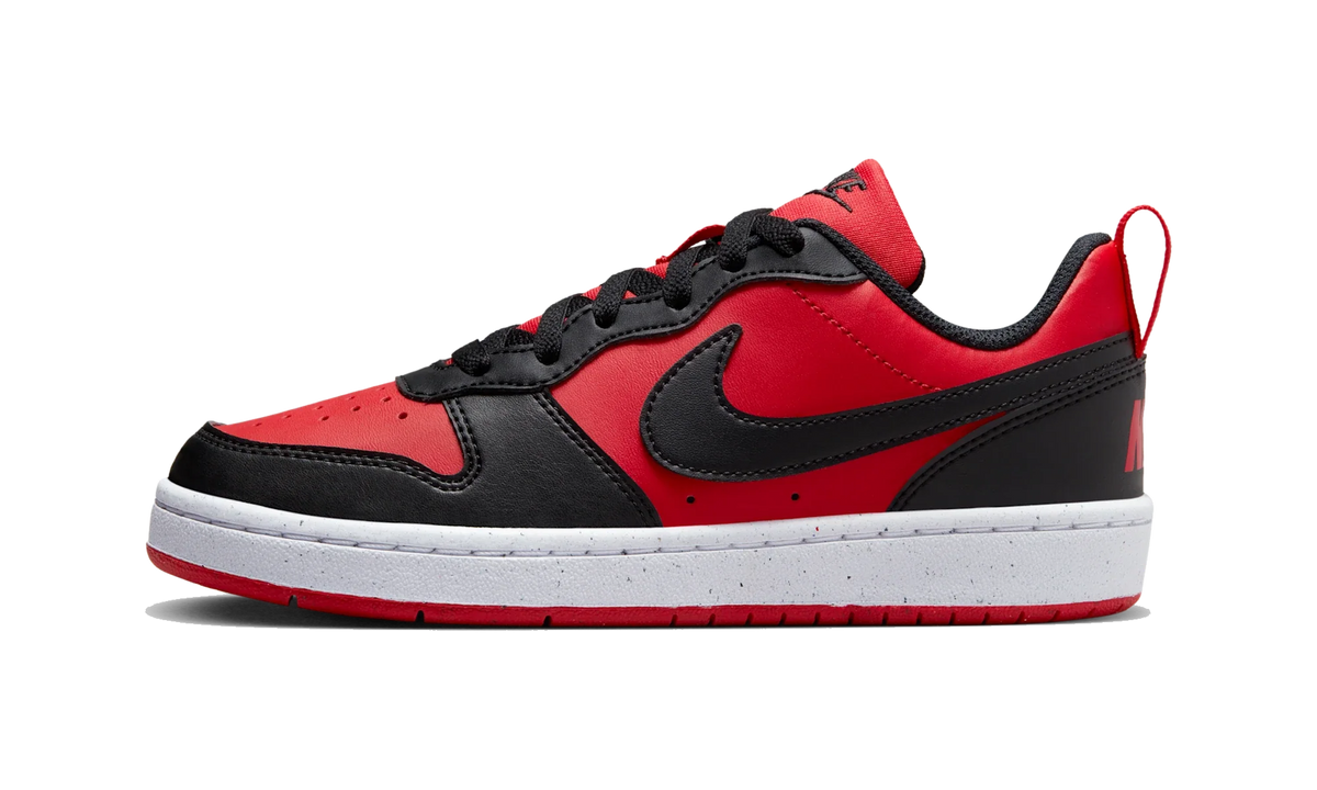 Overkicks - Nike Court Borough Low Recraft University Red Black (GS) (DV5456-600) - vista lateral