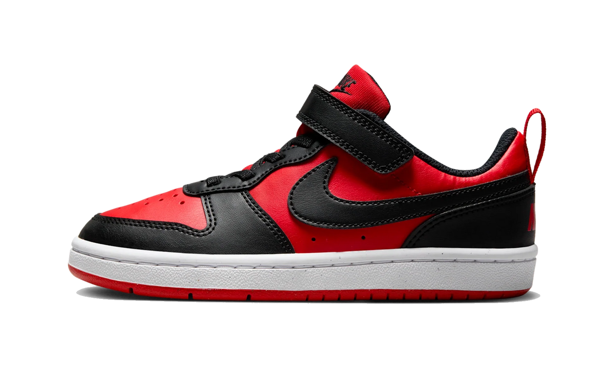 Overkicks - Nike Court Borough Low Recraft University Red Black (PS) (DV5457-600) - vista lateral