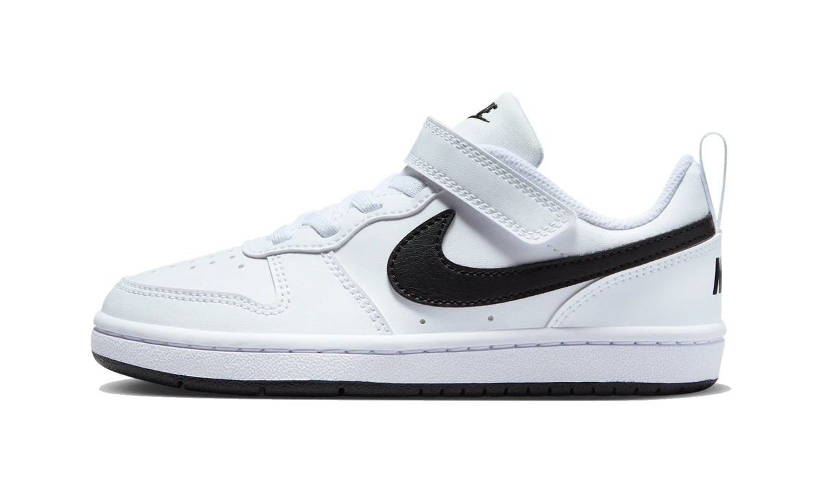 Overkicks - Nike Court Borough Low Recraft White Black (PS) (DV5457-104) - vista lateral