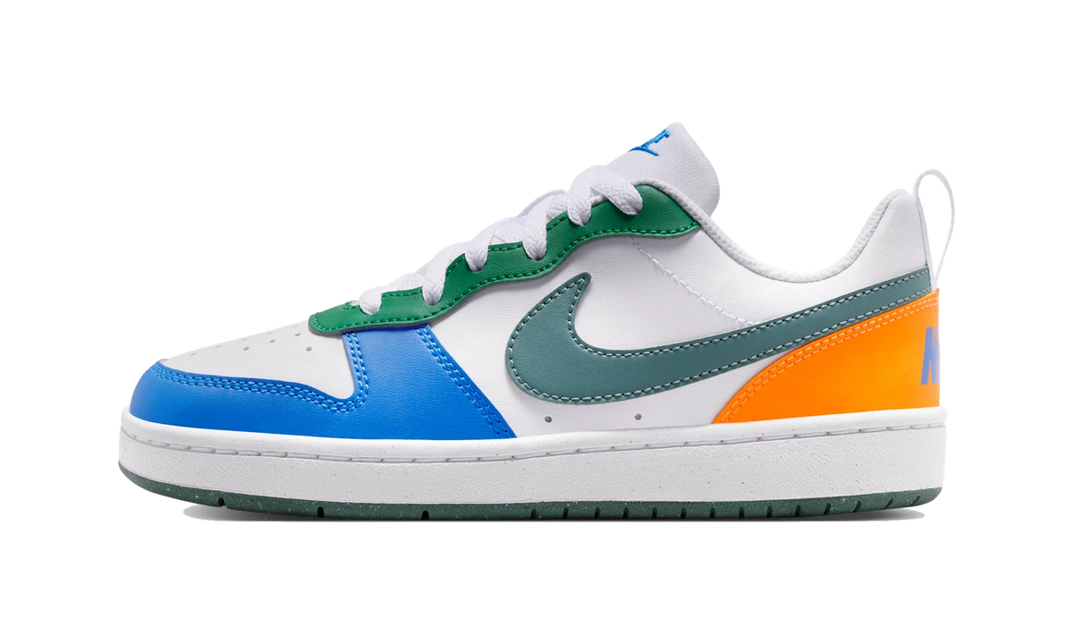 Overkicks - Nike Court Borough Low Recraft White Malachite Blue Crystal Mineral Slate (GS) (DV5456-140) - vista lateral