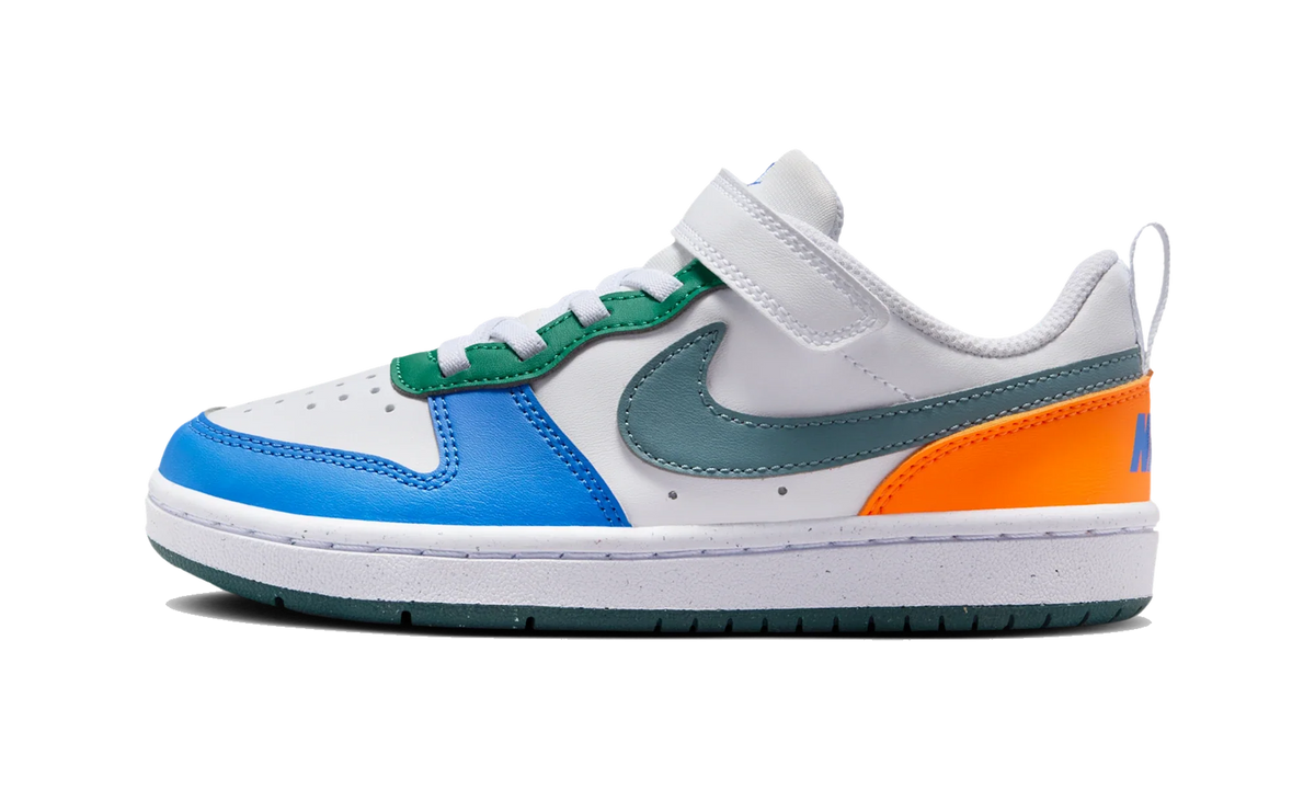 Overkicks - Nike Court Borough Low Recraft White Malachite Blue Crystal Mineral Slate (PS) (DV5457-140) - vista lateral