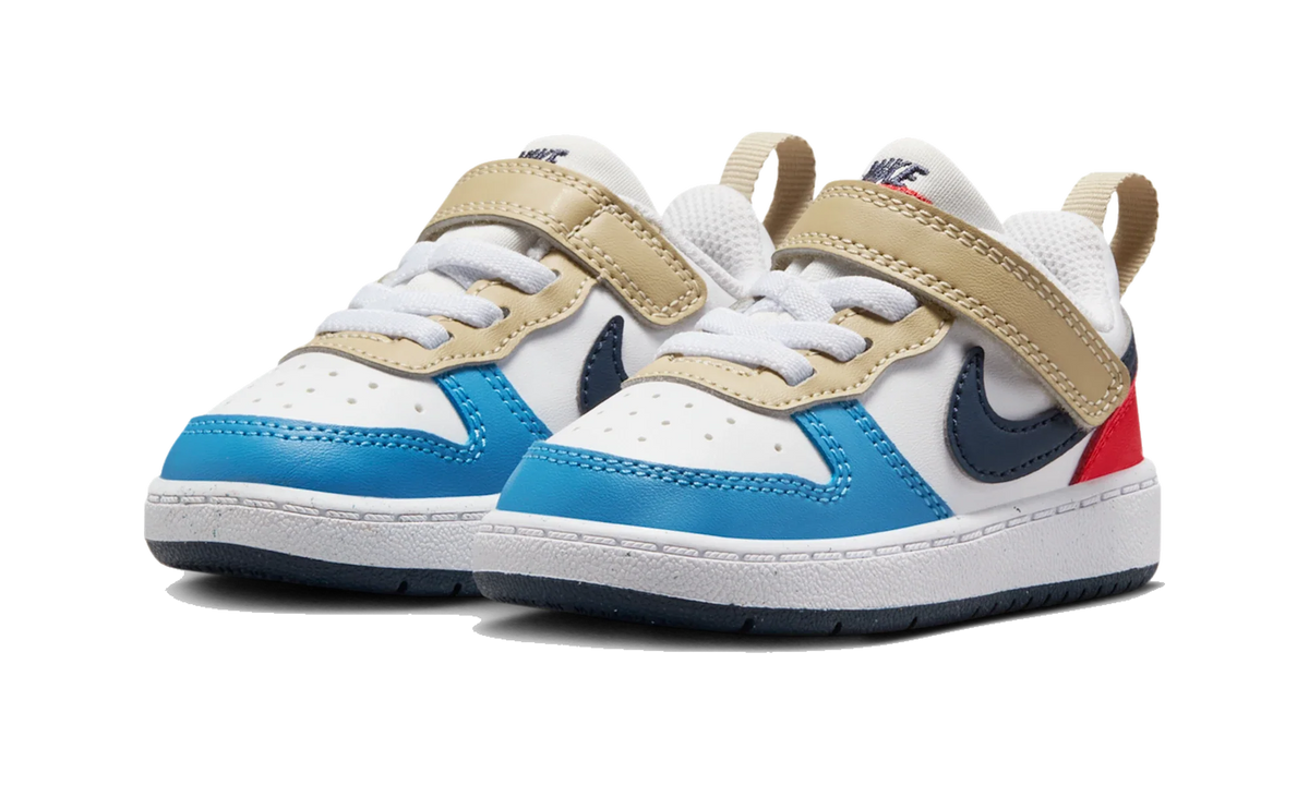 Overkicks - Nike Court Borough Low Recraft White Thunder Blue Light Crimson (TD) (DV5458-124) - imagen 2