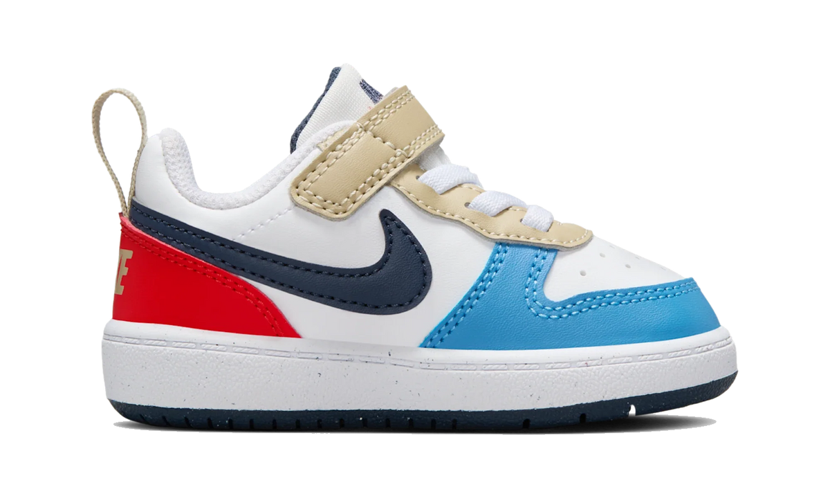 Overkicks - Nike Court Borough Low Recraft White Thunder Blue Light Crimson (TD) (DV5458-124) - imagen 4
